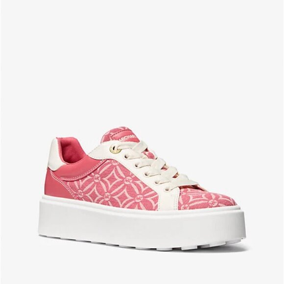 Michael Kors Romey Logo Jacquard Platform Sneaker - Picture 1 of 4